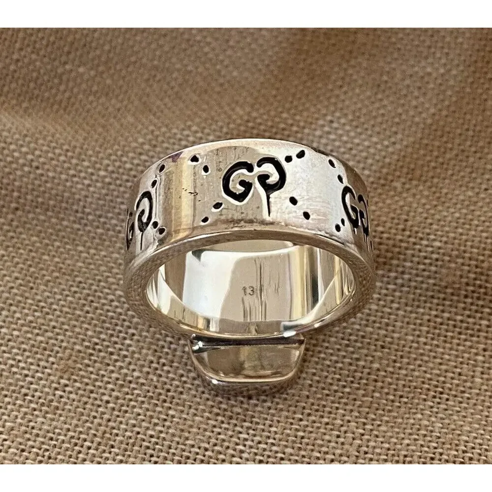 GUCCI GG Pineapple Sterling Silver 925 Ring Size 13 Gucci (16.8 mm) 476829 New